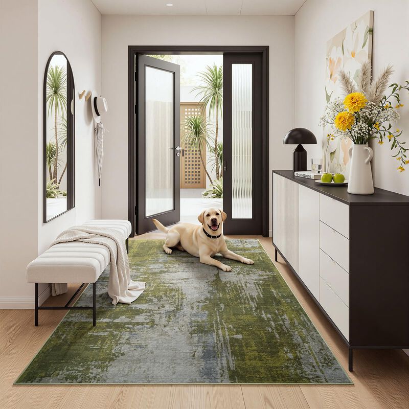 Alfombra Merelax 91 cm X 152 cm Verde Lavable image number null