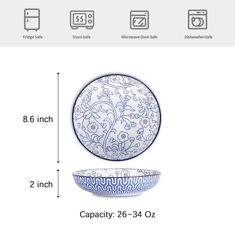 Tazones De Pasta Selamica 34 Oz (22 Cm) - Juego... image number null