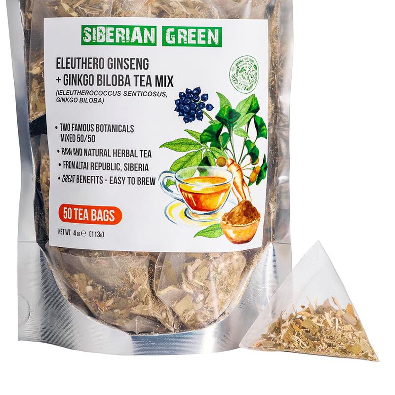 T&eacute; Siberian Green Ginkgo Y Ginseng, 50 Bolsitas... image number null