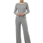 Conjunto 2 Piezas Blusa Manga Larga Y Pantal&oacute;n CONJ-090 Gris Ajuste C&oacute;modo Sofisticado para Mujer