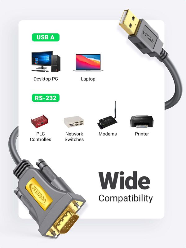 Adaptador Usb A Serie Ugreen Db9 Macho De 9 Pin... image number null