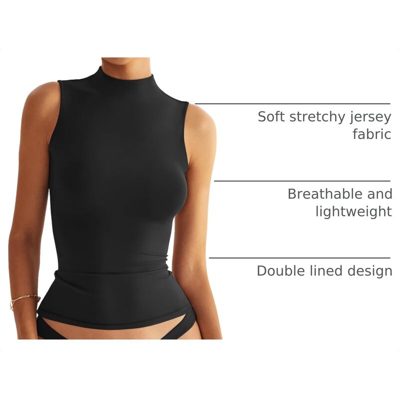 Camiseta tipo tank Easygala sin mangas, cuello ... image number null