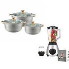 Combo Bateria Perla Sandy 6 Piezas Inox + Licuadora Lar / Fussion Vaso Vidrio 1.5L ORT/END6