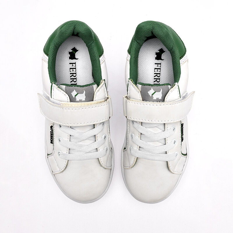 Ferrioni tenis para ni&ntilde;o  blanco verde cod 1409... image number null