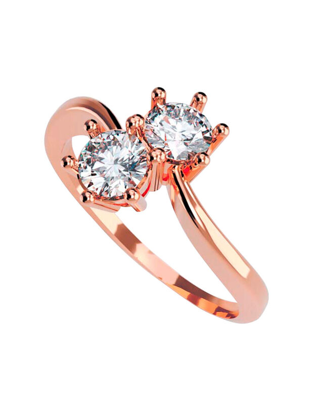 Anillo de Compromiso en Oro de 14K con Circonia... image number null