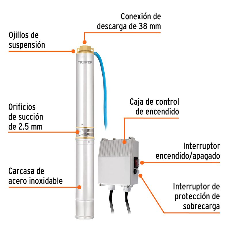 Bomba Sumergible para Pozo Profundo 1-1/2 Hp Ag... image number null