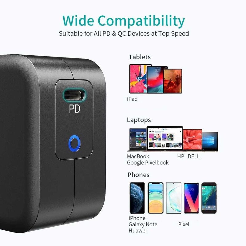 Cargador AC CHOETECH 61W PD Universal USB-C par... image number null