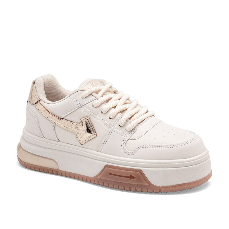 Clasben Tenis urbano para mujer blanco dorado image number null