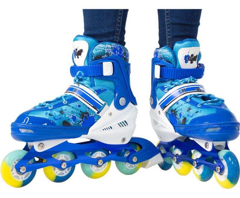 Patines En Linea Azul Ni&ntilde;os + Equipo Proteccion... image number null