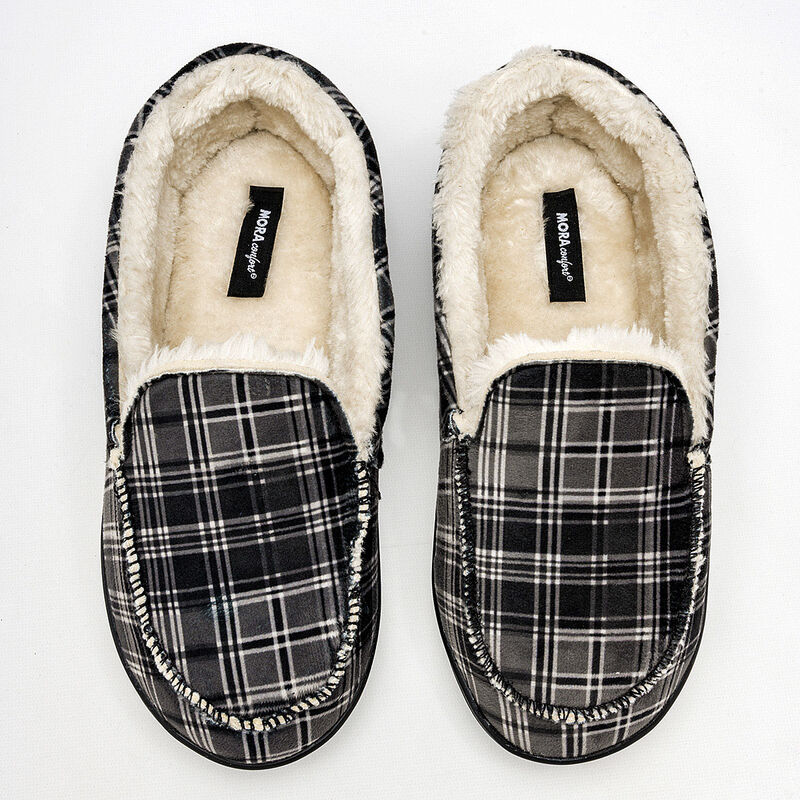 Mora Confort Pantufla para hombre negro gris image number null