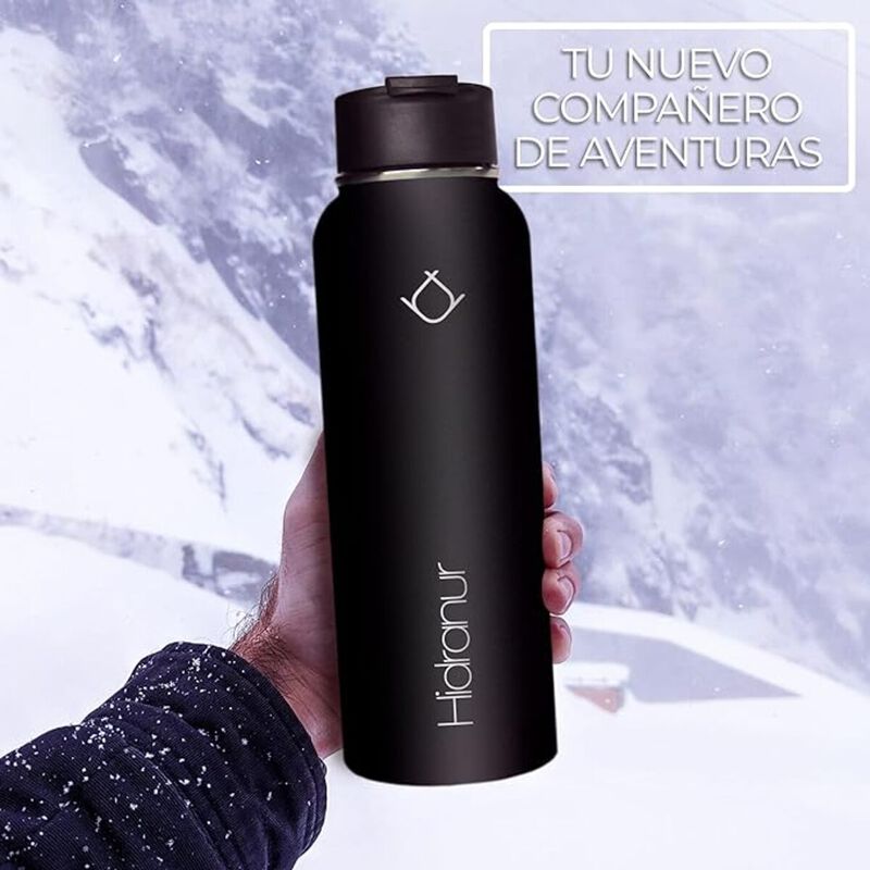 Termo de Acero Inoxidable con 3 tapas 18 Oz Neg... image number null