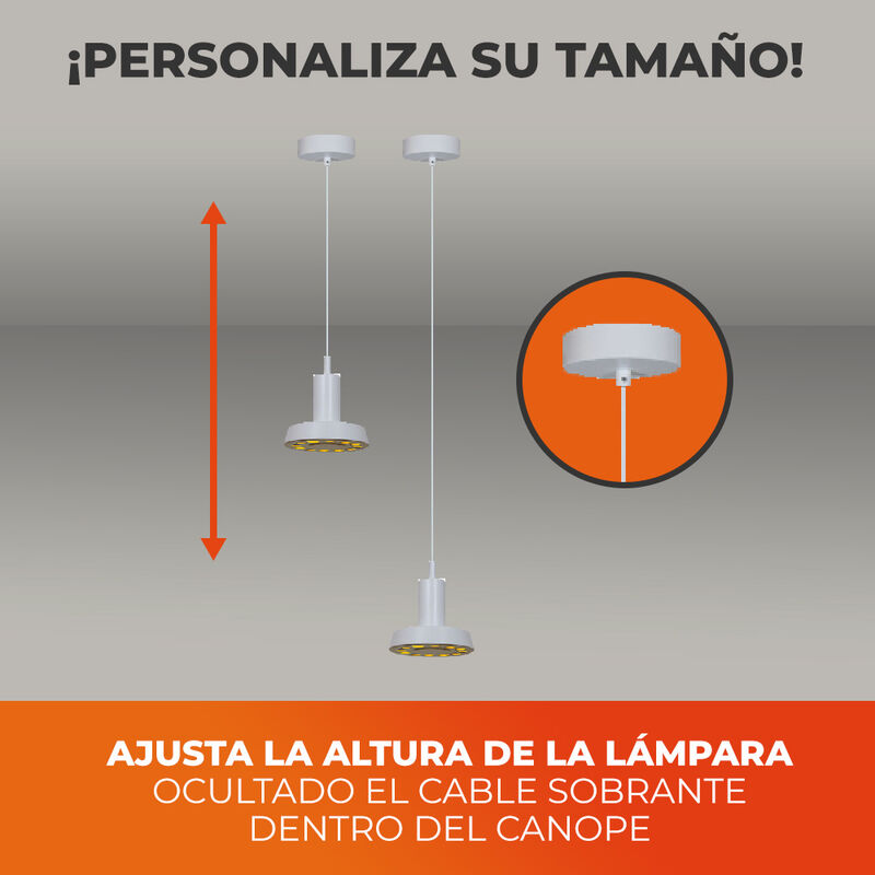 L&aacute;mpara Colgante LED de Metal 1.50 m de Altura,... image number null