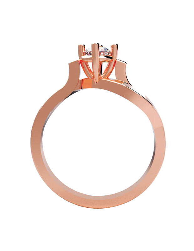 Anillo de Compromiso en Oro Rosa 14K con Circon... image number null