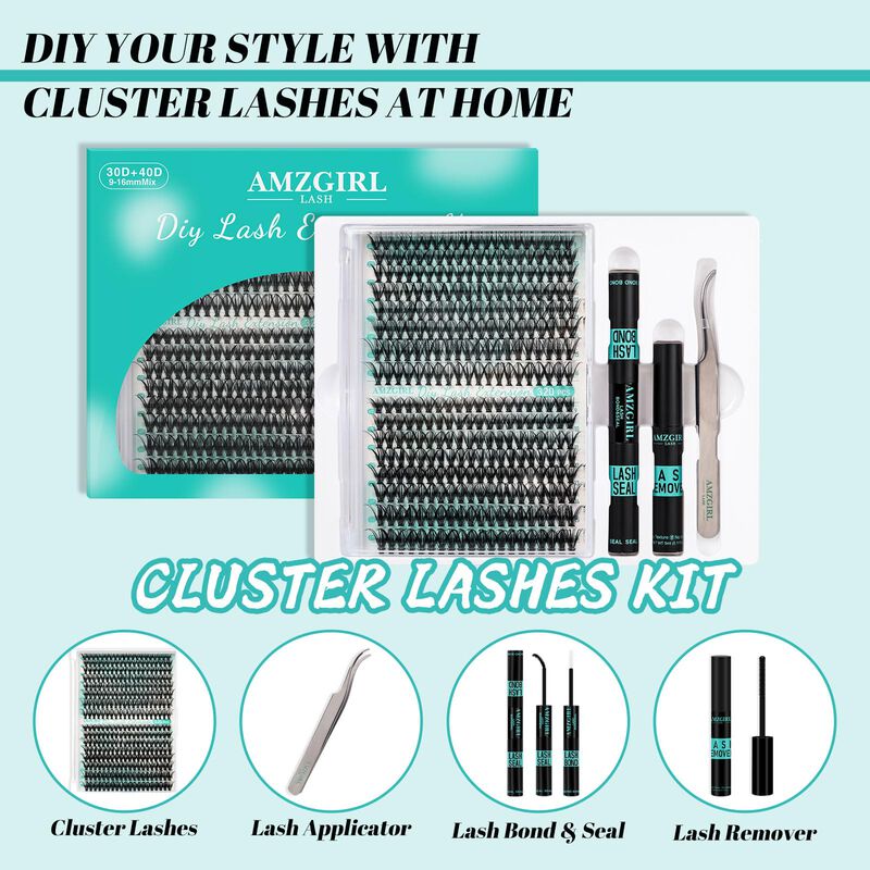 Kit De Racimos De Pesta&ntilde;as Amzgirl Lash, 320 Un... image number null