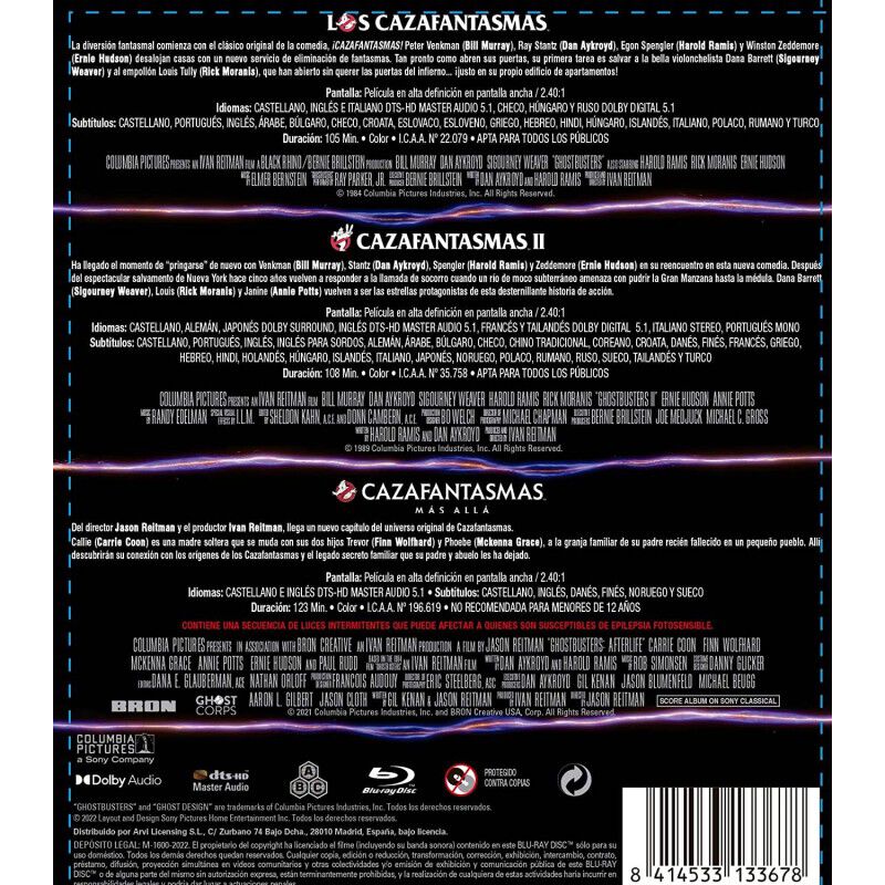 Cazafantasmas Pack 1 + 2 + M&aacute;s All&aacute; (blu-ray) [... image number null
