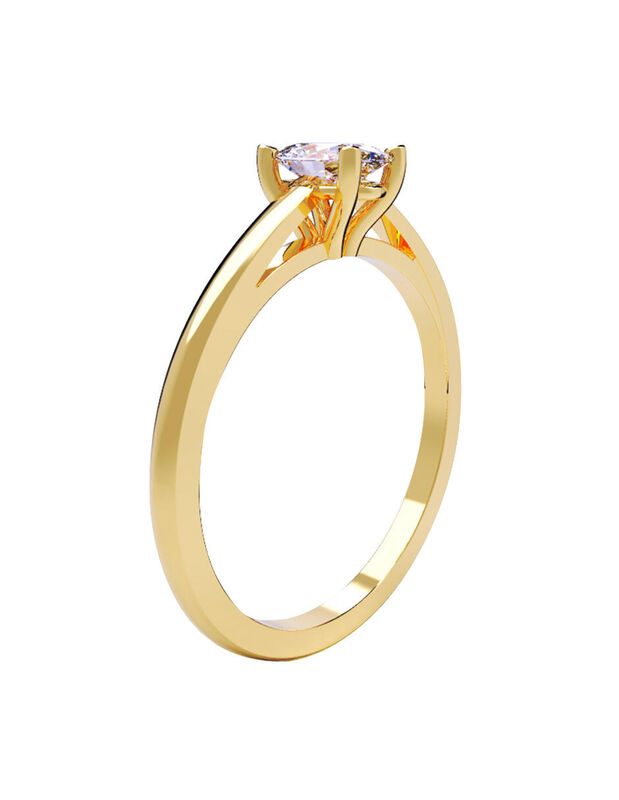 Anillo de Compromiso de 14K con Diamante de Lab... image number null