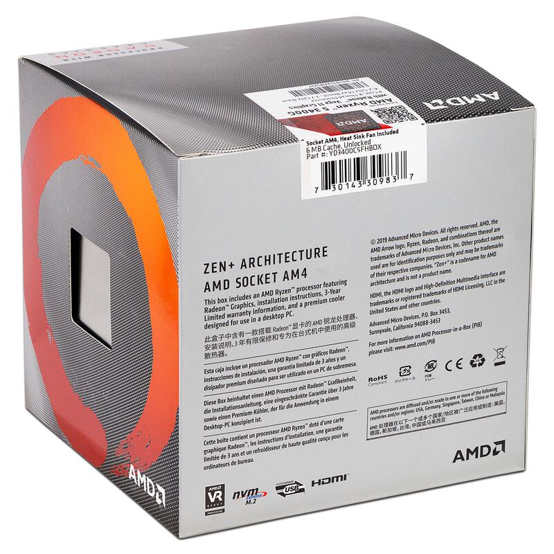 Procesador AMD Ryzen 5 3400G, Socket AM4, Quad-... image number null