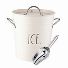 Cubo de Hielo Rae Dunn 3L Blanco Acero Inoxidable con Cuchar&oacute;n