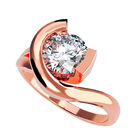 Anillo de Compromiso en Oro Rosa 10K con Circonia -  Talla:10/ FJ593-10R-CZ-10