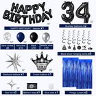 Rbyoo Globos Para Cumplea&ntilde;os 34 &ndash; Decoraci&oacute;n Negro/azul