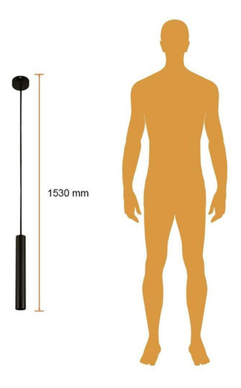 L&aacute;mpara Colgante Aluminio Negro Luz Blanco C&aacute;li... image number null