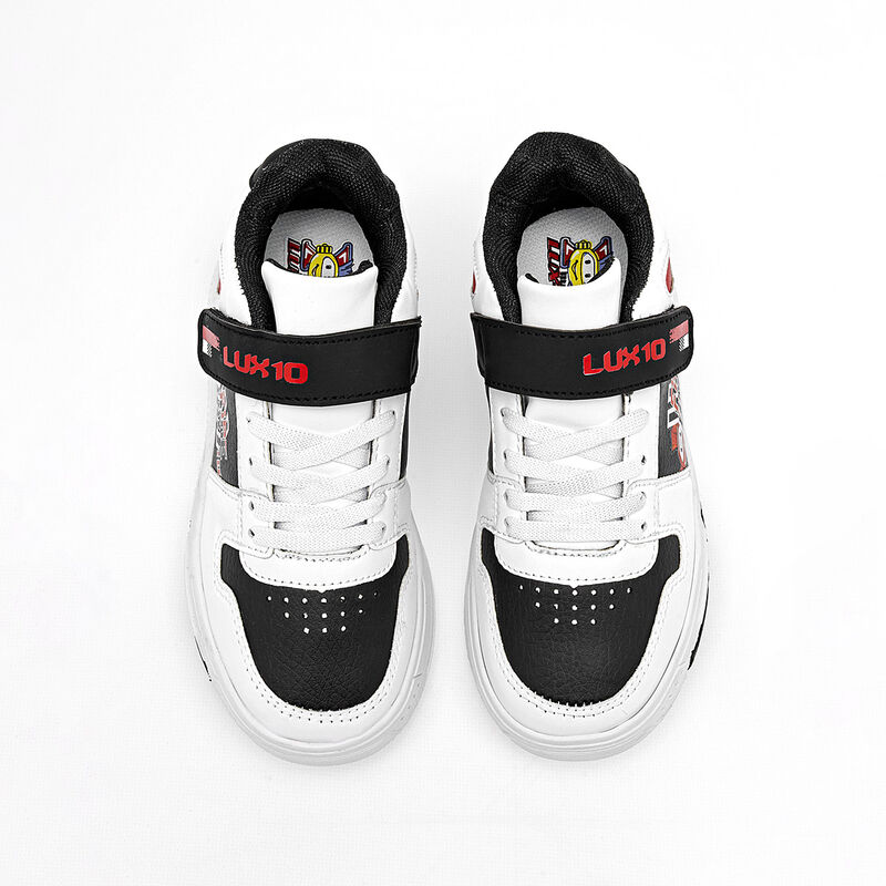 Lux-10 tenis para ni&ntilde;o  blanco negro rojo cod 1... image number null