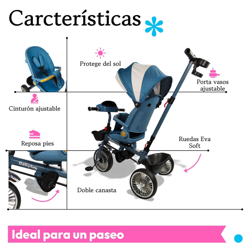 Triciclo Infantil Evolutivo Carriola Para Beb&eacute; ... image number null