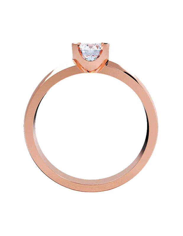 Anillo de Compromiso en Oro Rosa 14K con Circon... image number null