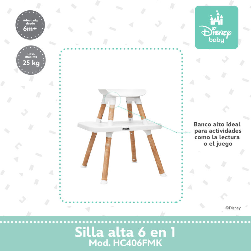 Silla Alta Periquera Bebe Ligera Segura Funny M... image number null