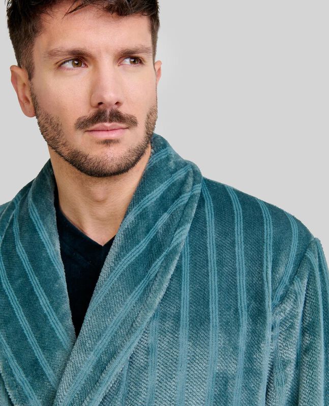 Bata de Rayas Jacquard Verde image number null