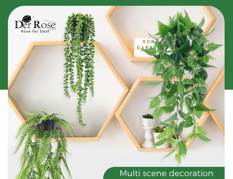 Plantas Colgantes Artificiales Der Rose, 4 Unid... image number null