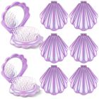 Cepillo De Pelo Viuasdx Plegable 8 Pzas Con Espejo Morado
