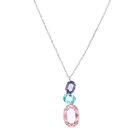 Gargantilla Con Cadena De Plata 925 Con Zirconias De Colores (42 + 3Cm Aprox)