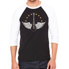 Camiseta Ragl&aacute;n de B&eacute;isbol Word Art Para Hombre - Cantantes Femininas de Country - Negro Blanco