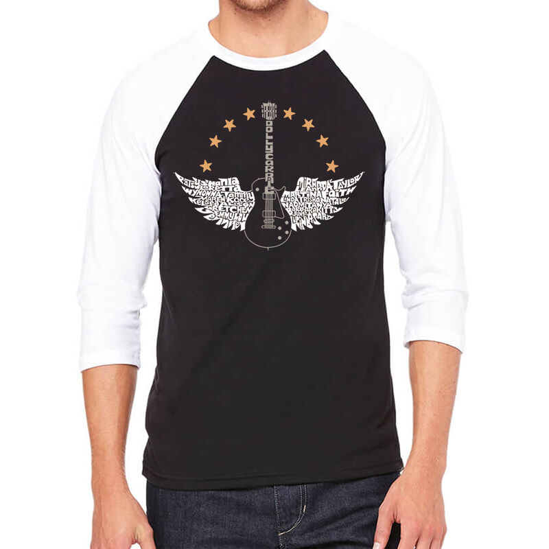 Camiseta Ragl&aacute;n de B&eacute;isbol Word Art Para Hombre... image number null