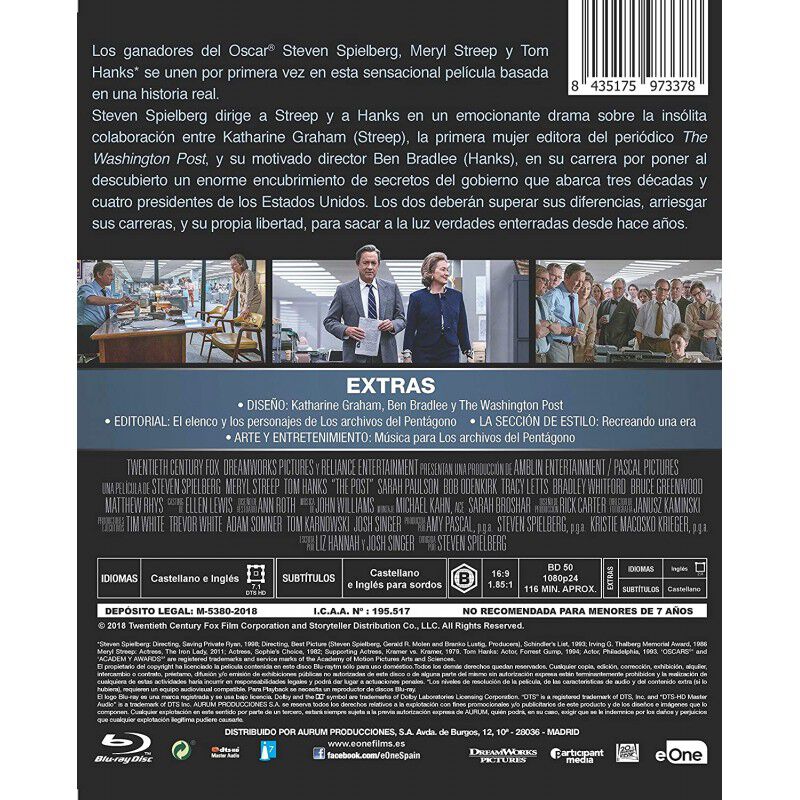 Los Archivos Del Pent&aacute;gono Blu-Ray [Blu-ray] image number null