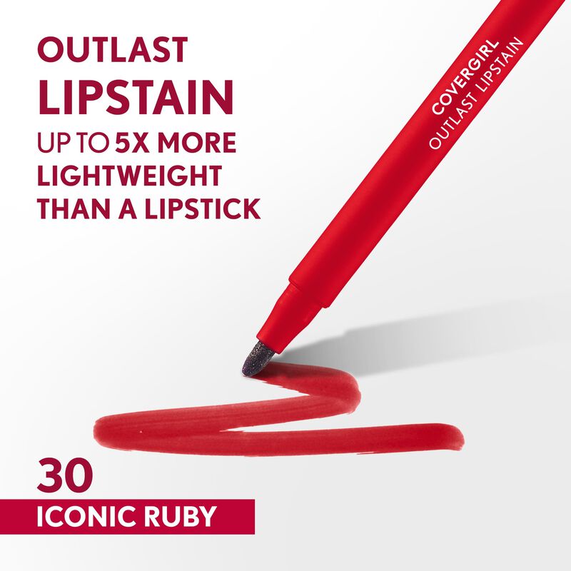 L&aacute;piz Labial Covergirl Outlast Iconic Ruby 30, ... image number null