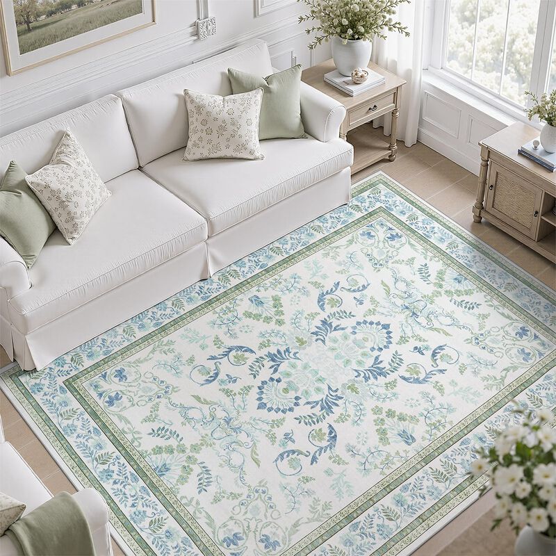 Alfombra Dcx 132x152 cm Azul/verde Lavable Con ... image number null