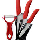 Juego De Cuchillos Cerámica Con Base - Rojo