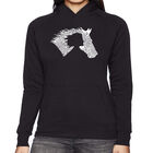 Sudadera Con Capucha Word Art Para Mujer - Ni&ntilde;a y Caballo - Negro