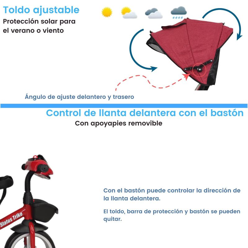 Triciclo Evolutivo 7en1 Con Asiento Giratorio 3... image number null