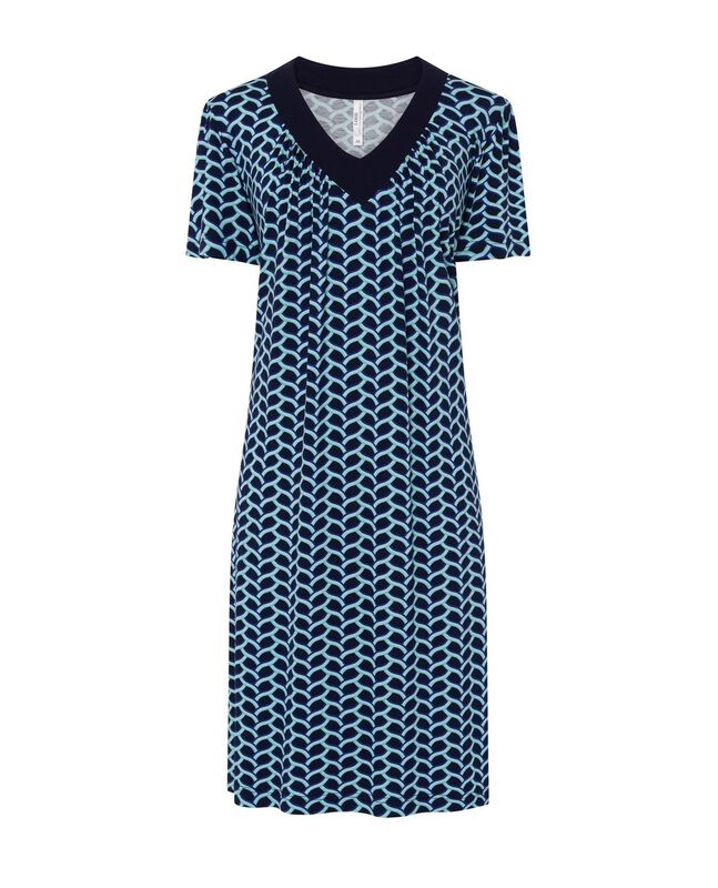 Vestido Corto Cuello Pico Marino image number null