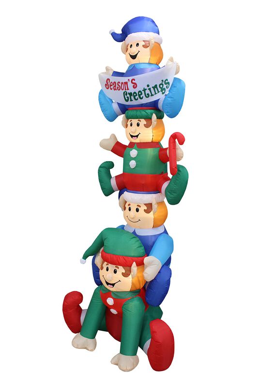 Inflable Bzb Goods 2,4 m Elfos Apilados Con Led image number null