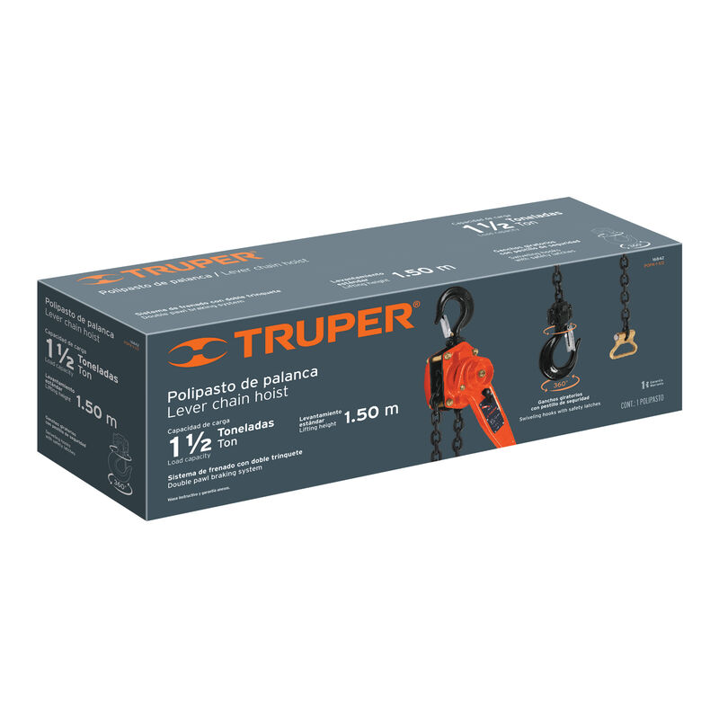 Polipasto de Palanca de 1-1/2 Ton de Truper image number null