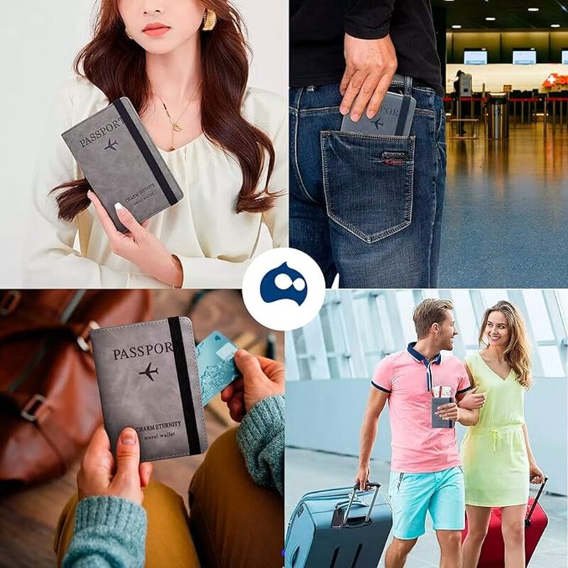 Porta Pasaporte Gris Bluelander image number null