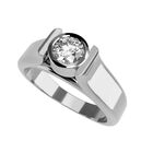 Anillo de Compromiso de 14K con Circonia Talla 8 ORO BLANCO 14K - Amore Mio!