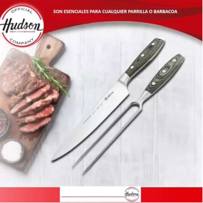 Cuchillo y Trinche Asador HUDSON mango madera 2... image number null