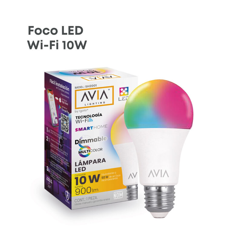 Pack 2 piezas Foco Inteligente Wifi 10w Avia Sm... image number null