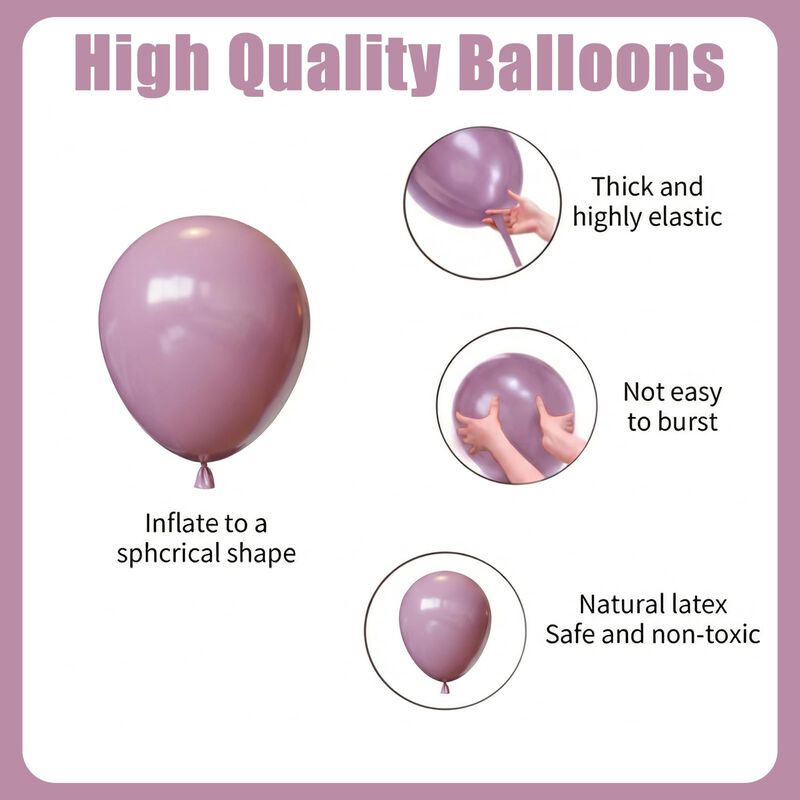 Kit De Arco De Globos Fqzylch 130 Piezas Lavand... image number null