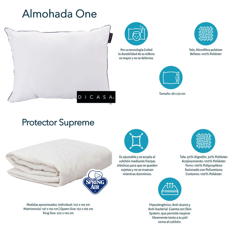 Colchón King Size Spring Air Omega + Protector ... image number null